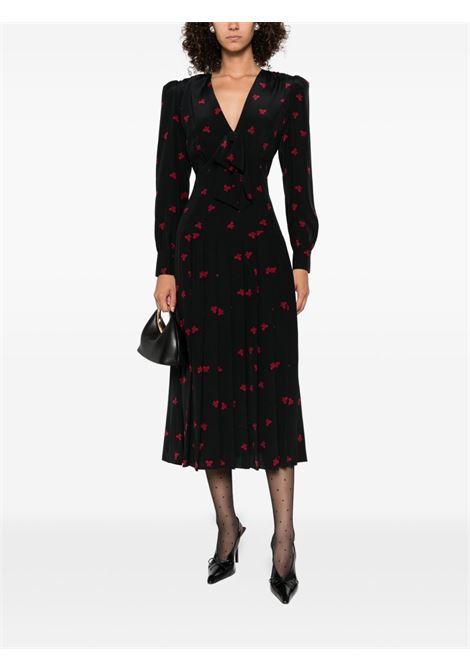 Black pleated bow-print dress Alessandra Rich - women ALESSANDRA RICH | FABX4111F45950900